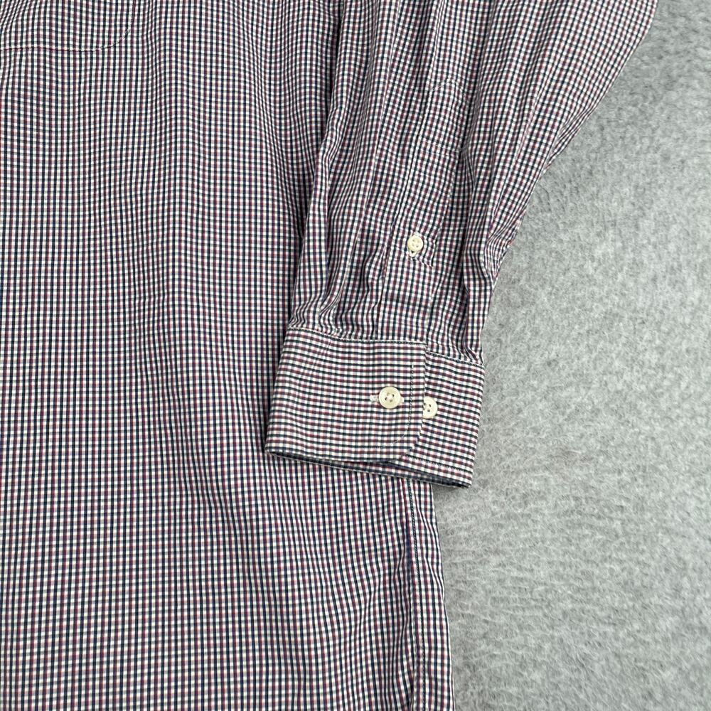 Walt Disney Shirt Blue Red Check Casual Logo Button Up Long Sleeve Mens Large - Picture 2 of 11